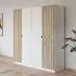 Genua 181cm 4 Door Wardrobe - Alpine White, Artisan Oak