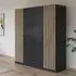 Genua 181cm 4 Door Wardrobe - Metallic Dark Grey, Artisan Oak