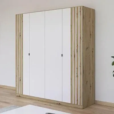 Genua 181cm 4 Door Wardrobe Type B - Artisan Oak image