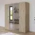 Genua 181cm 4 Door Wardrobe with Mirror - Artisan Oak
