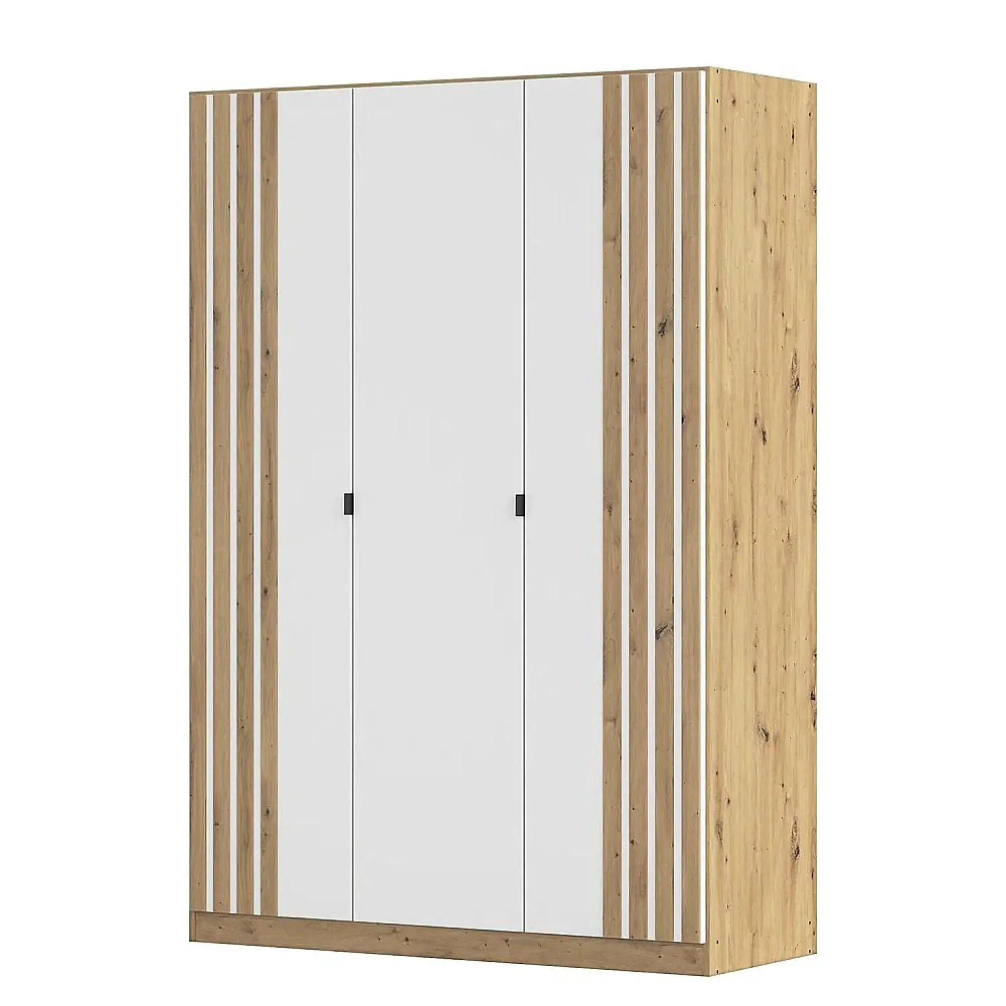 Genua 3 Door Wardrobe Type B - Artisan Oak, Alpine White