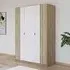 Genua 3 Door Wardrobe Type B - Artisan Oak, Alpine White
