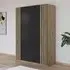 Genua 3 Door Wardrobe Type B - Artisan Oak, Metallic Dark Grey