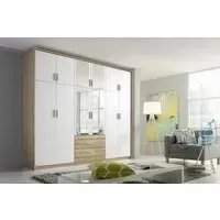 Hildesheim Extra 12 Door Combi Wardrobe - Oak, White