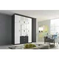 Hildesheim Extra 8 Door Combi Wardrobe - Metallic Grey, White