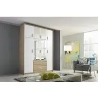 Hildesheim Extra 8 Door Combi Wardrobe - Oak, White