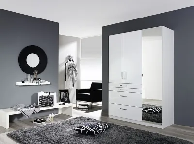 Homburg 3-Door Combi Wardrobe - White