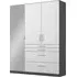 Homburg 3-Door Combi Wardrobe with Mirror - Grey, White