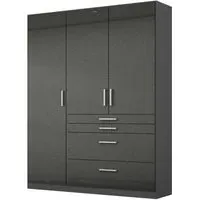 Homburg 3-Door Wardrobe with Drawers - Grey