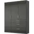 Homburg 3-Door Wardrobe with Drawers - Grey