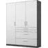 Homburg 3-Door Wardrobe with Drawers - Grey, White