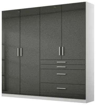 Homburg 4 Door Combi Wardrobe with Drawers - White