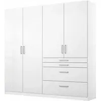 Homburg 4 Door Combi Wardrobe with Drawers - White