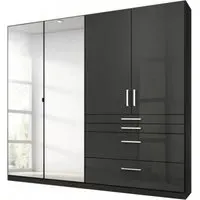Homburg 4 Door Combi Wardrobe with Mirrors - Grey