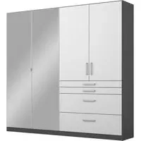 Homburg 4 Door Combi Wardrobe with Mirrors - Grey, White