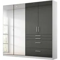Homburg 4 Door Combi Wardrobe with Mirrors - White