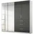 Homburg 4 Door Combi Wardrobe with Mirrors - White
