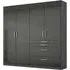 Homburg 4 Door Wardrobe with Drawers - Grey