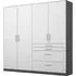 Homburg 4 Door Wardrobe with Drawers - Grey, White