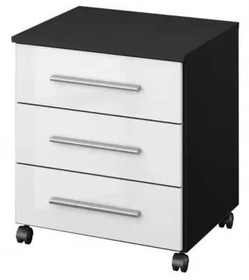 Home Office 3 Drawer Chest on Castors - Grey image