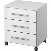 Home Office 3 Drawer Chest on Castors - White