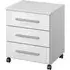 Home Office 3 Drawer Chest on Castors - White