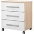 Home Office 3 Drawer Chest on Castors - White, Oak