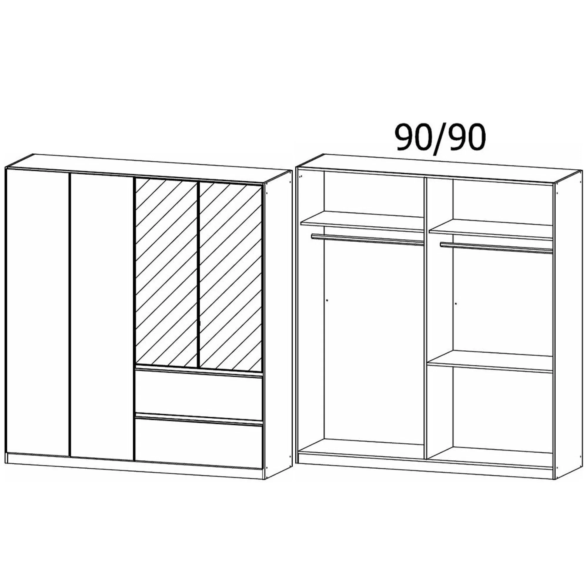 Joel 181cm 4 Door Combi Wardrobe - Alpine White