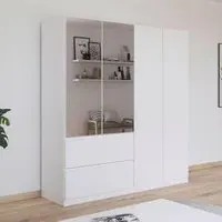 Joel 181cm 4 Door Combi Wardrobe - Alpine White