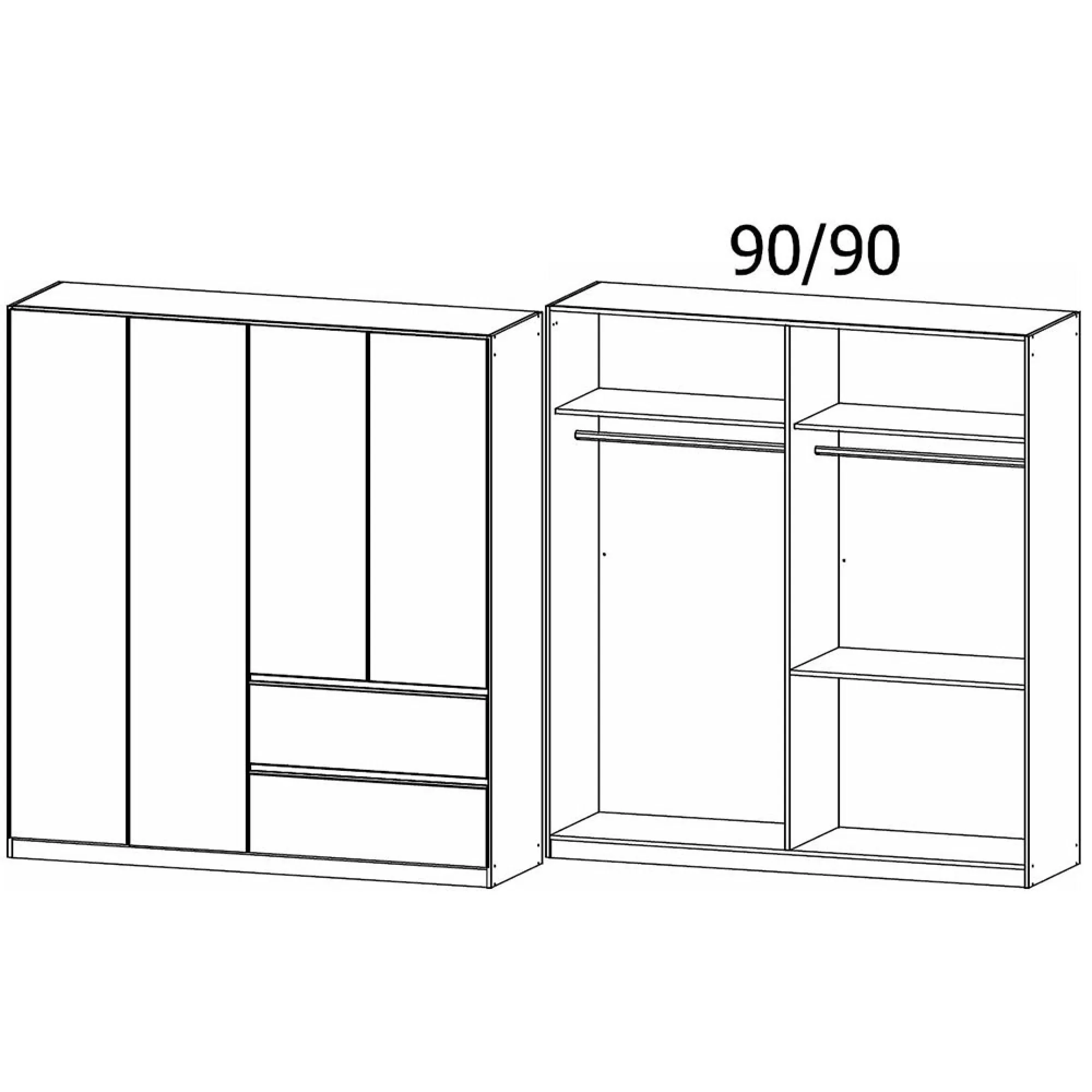 Joel 181cm 4 Door Wardrobe - Alpine White