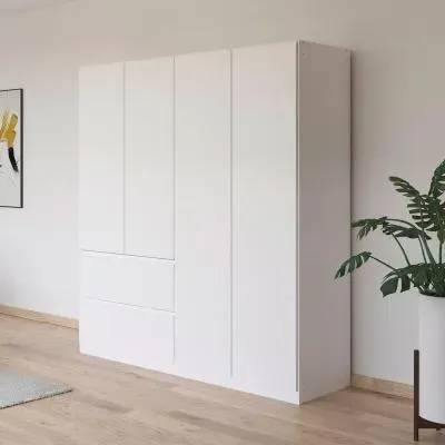 Joel 181cm 4 Door Wardrobe - Alpine White image
