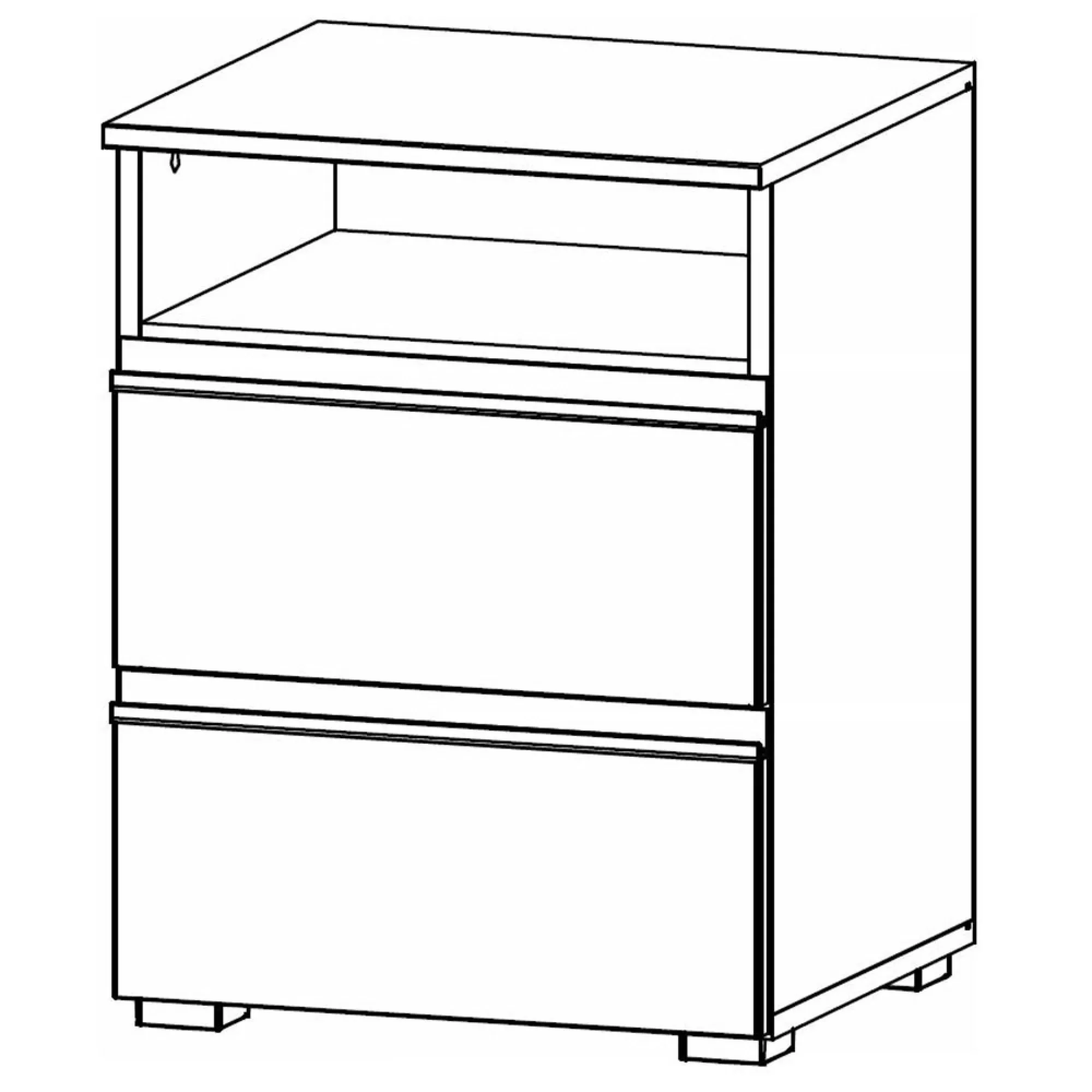 Joel 2 Drawer Bedside Cabinet - Alpine White