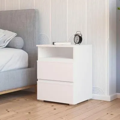 Joel 2 Drawer Bedside Cabinet - Alpine White image