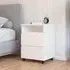 Joel 2 Drawer Bedside Cabinet on Wheels - Alpine White