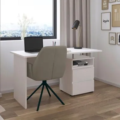 Joel 2 Drawer Desk - Alpine White