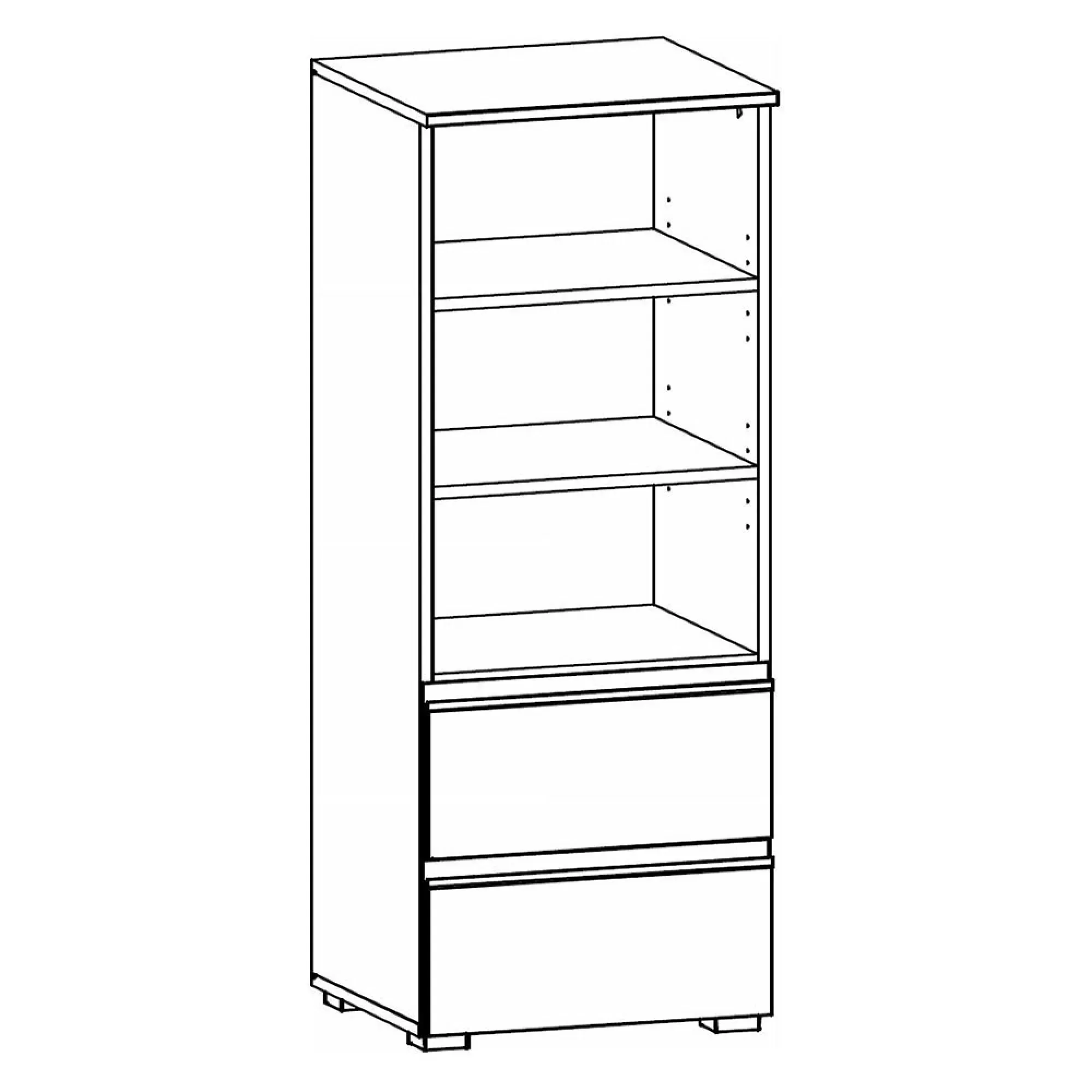 Joel 2 Drawer Shelving Unit - Alpine White
