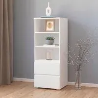 Joel 2 Drawer Shelving Unit - Alpine White