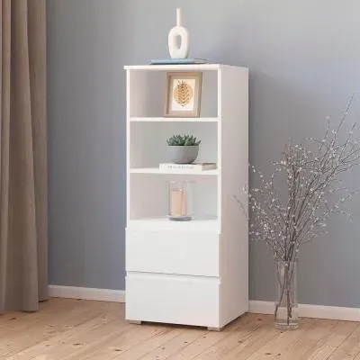 Joel 2 Drawer Shelving Unit - Alpine White image