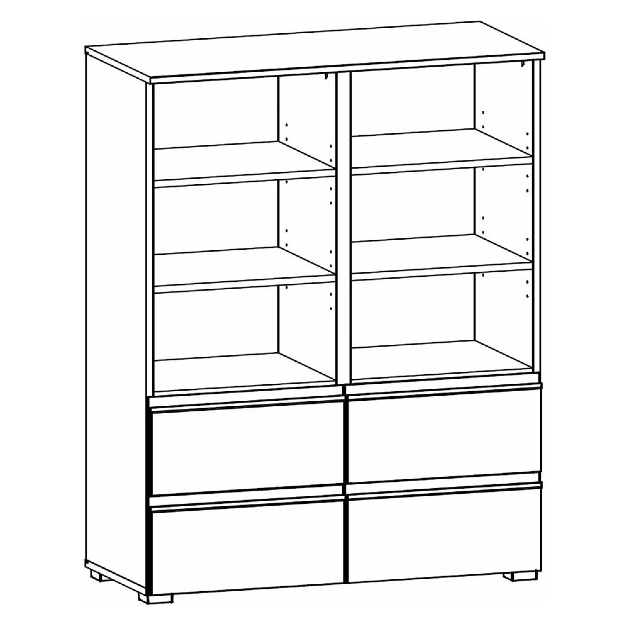 Joel 4 Drawer Shelving Unit - Alpine White