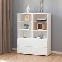 Joel 4 Drawer Shelving Unit - Alpine White