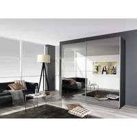 Koblenz 2 Door Sliding Wardrobe with Mirror - Metallic Grey