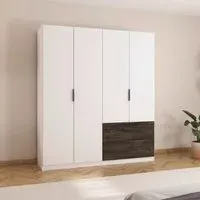 Koda 4 Door Wardrobe with Drawers - Alpine White