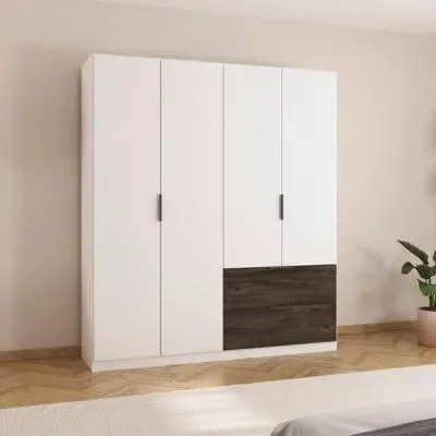 Koda 4 Door Wardrobe with Drawers - Alpine White image