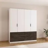 Koda 4 Door Wardrobe with Drawers - Alpine White