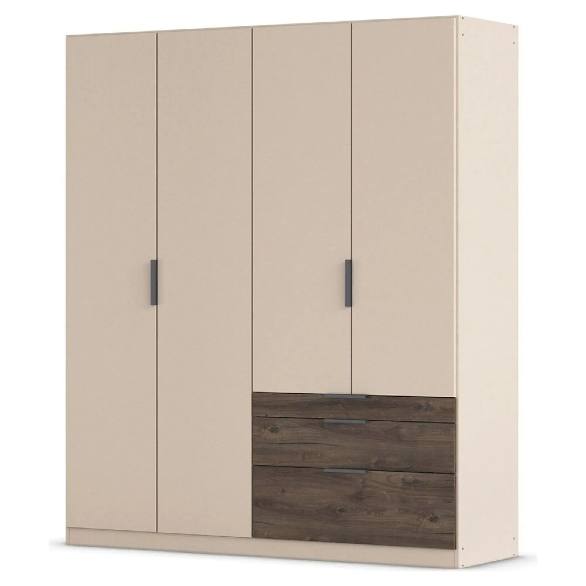 Koda 4 Door Wardrobe with Drawers - Champagne