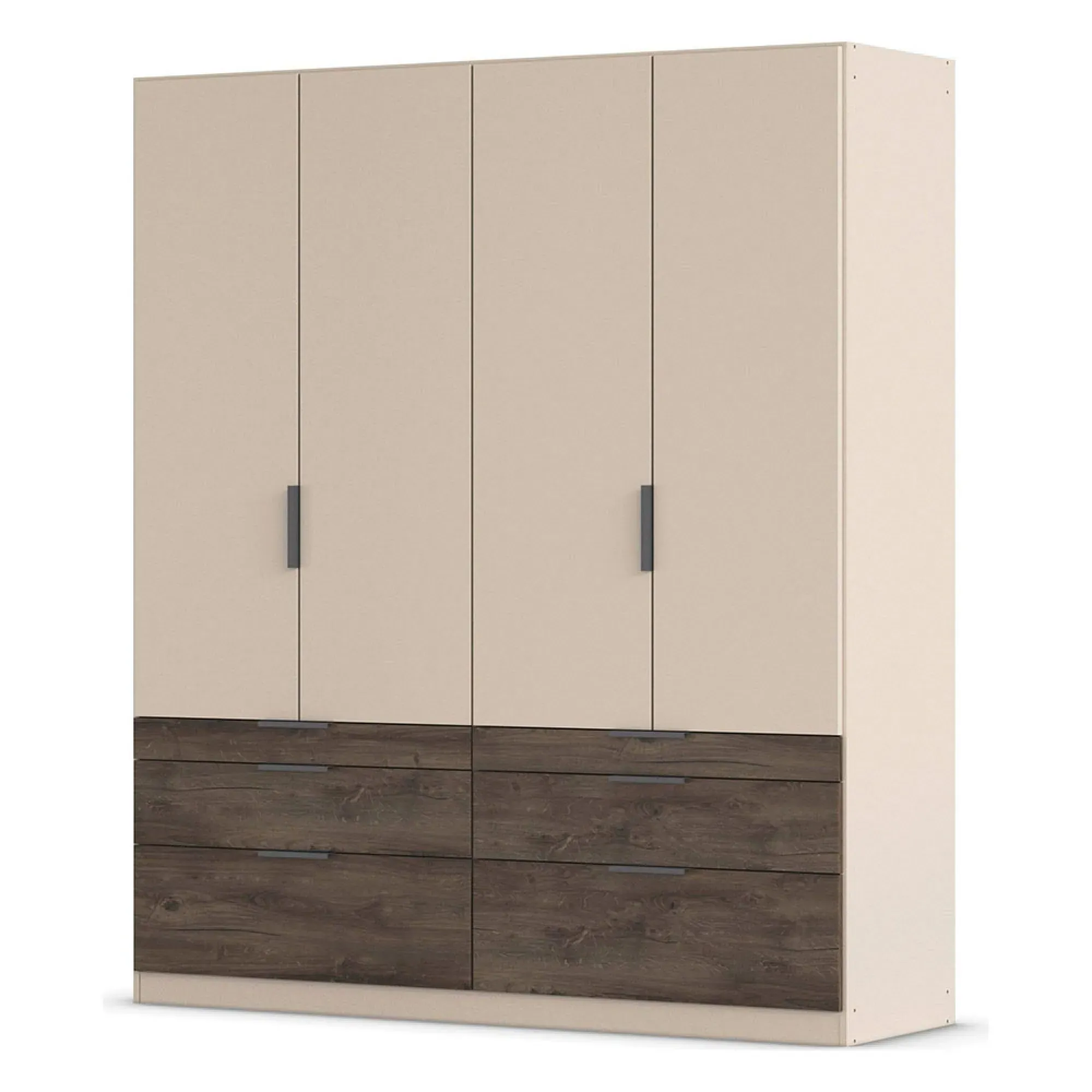 Koda 4 Door Wardrobe with Drawers - Champagne