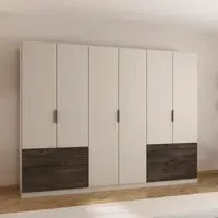 Koda 6 Door Wardrobe with Drawers - Champagne