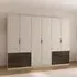Koda 6 Door Wardrobe with Drawers - Champagne