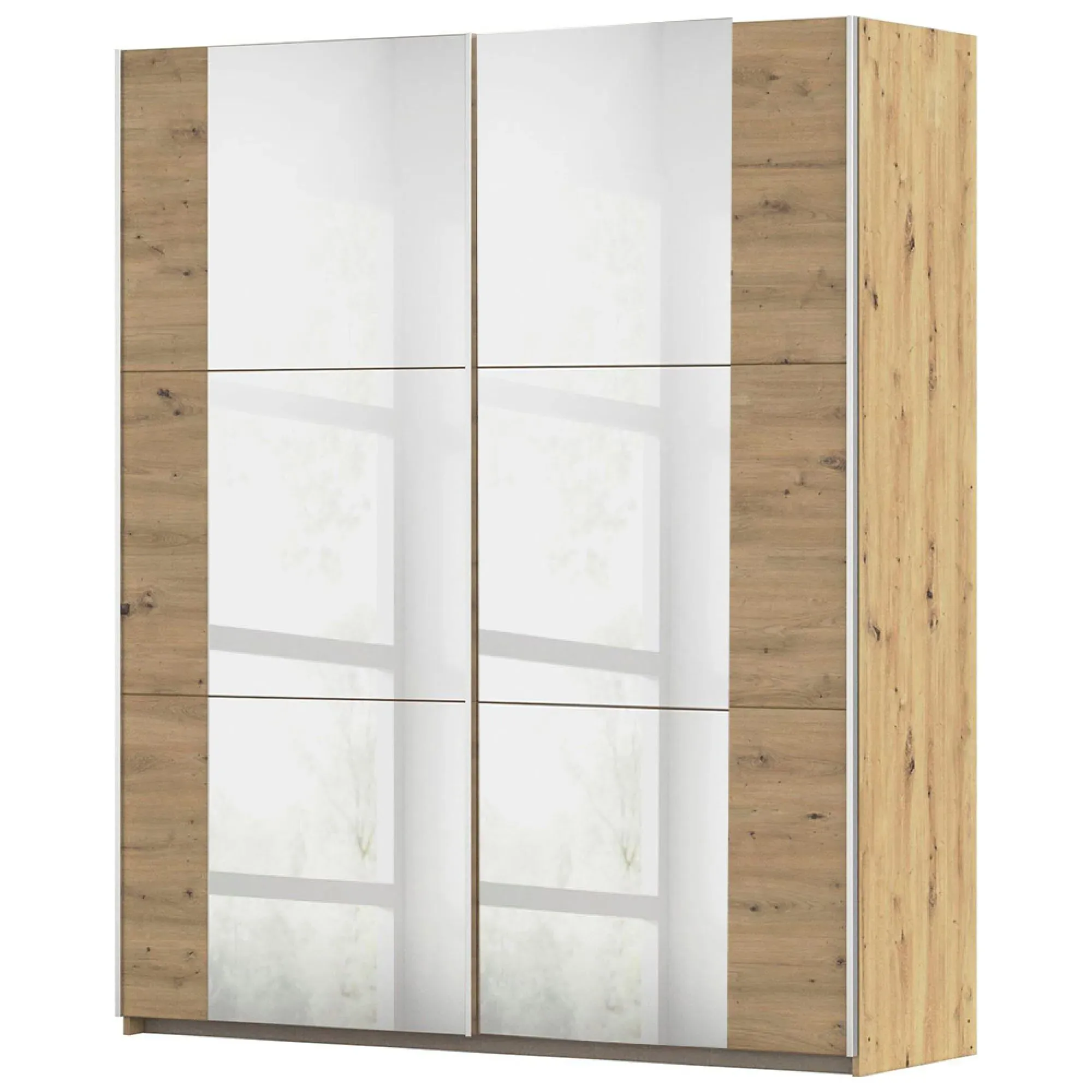 Kronach 175cm 2 Door Mirrored Sliding Wardrobe - Artisan Oak
