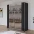 Kronach 175cm 2 Door Mirrored Sliding Wardrobe - Metallic Dark Grey